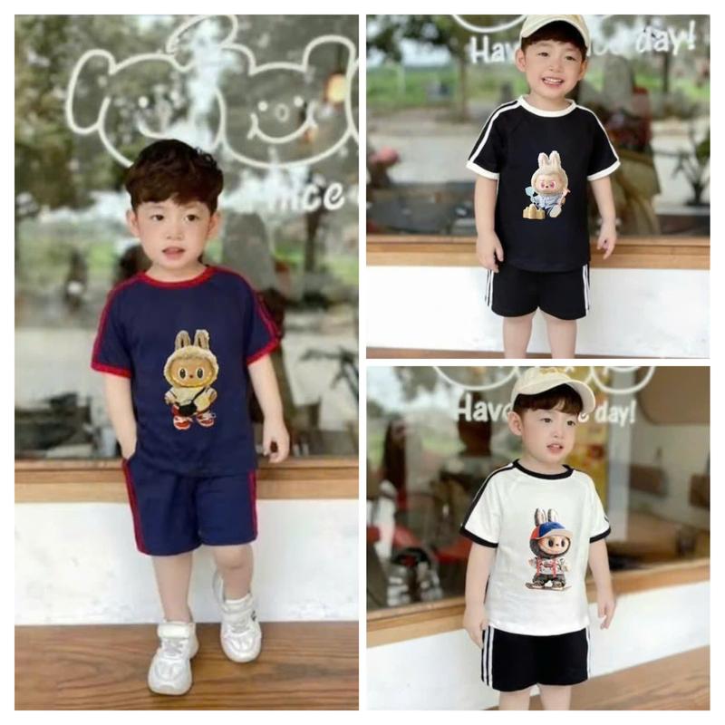 Product Introduction of Sét bộ cộc tay chất cotton tisi in hình labubu cho bé trai từ 8-35kg (LD) 1
