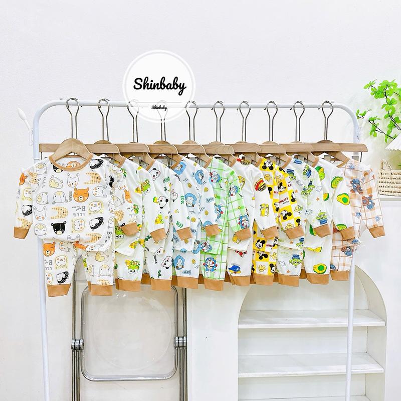 Set 4 Bộ Quần Áo Dài Tay Thun Tăm Lạnh Mềm Mát Nhiều Họa Tiết Dễ Thương Cho Bé Mặc Ngủ, Nằm Điều Hoà, Chống Muỗi Voi