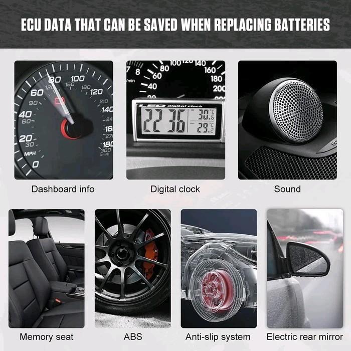 AUTOOL BT-30 ECU Saver Alat Penyimpanan Memori OBD2  Power Supply Darurat 4