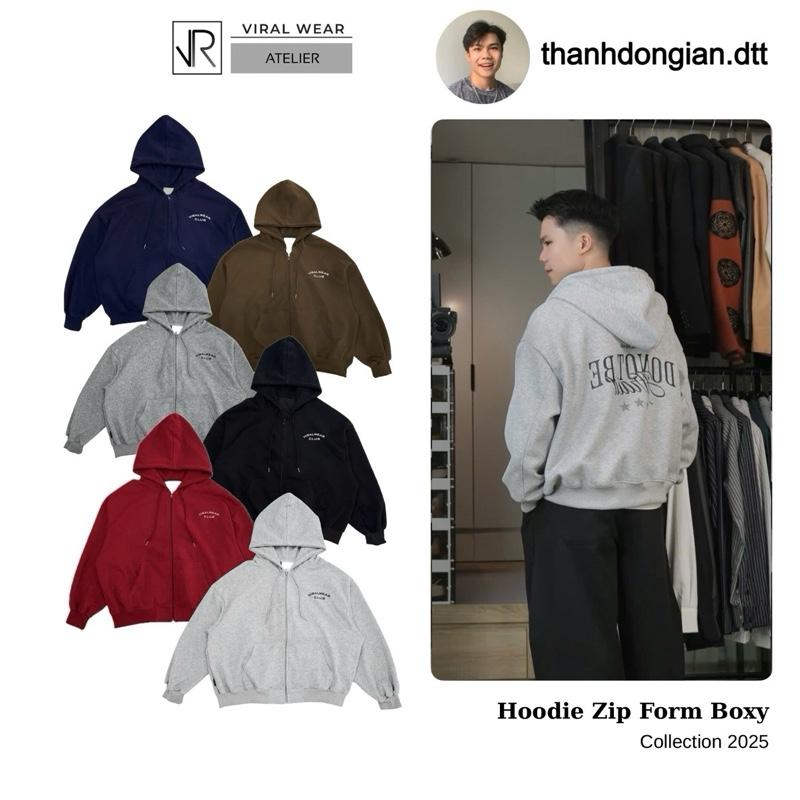   VRW x Thành Đơn Giản  Áo Hoodie Zip Form Boxy In Lụa Viralwear Unisex Chất Nỉ 2 Da Mặc Được 4 Mùa 