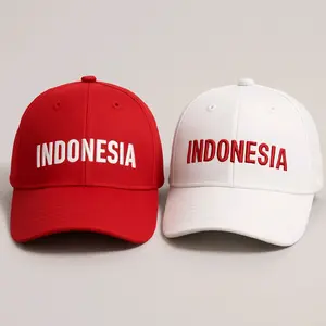 Topi baseball  bordir INDONESIA spesial hut RI ke 80/anak-dewasa/stylish/kece/ Merah Putih