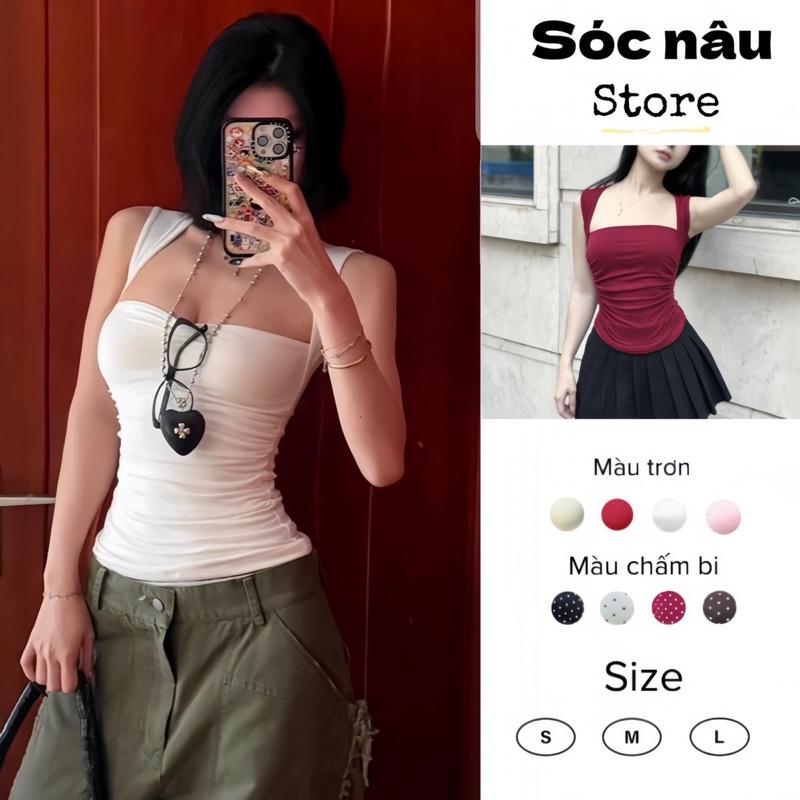 A29 DEAL LIVE Áo ôm body nữ nhúng eo sát nách cup viền vai nhỏ tôn dáng nhiều màu thời trang hiện đại