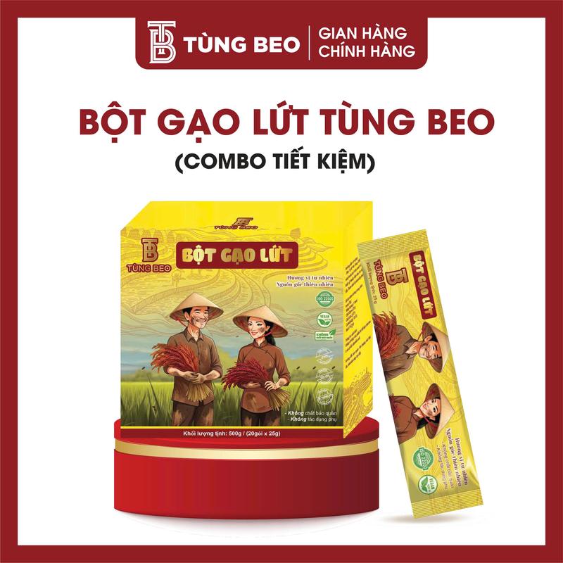 MUA 1 HỘP TẶNG 1 HỘP BỘT GẠO LỨT TÙNG BEO - HỖ TRỢ CẢI THỆN HỆ TIÊU HÓA - lợi sữa-trái cây - trà lợi sữa - 20 GÓI X 25G GÓI