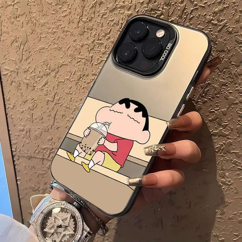 Ốp Lưng iPhone 11 / 12 / 13 / 14 / 15 / 16 Pro Max, Thiết Kế Shin-chan Bút Chì Màu Dễ Thương, Chống Sốc, Ốp Lưng Lì Tương Thích Với iPhone 11, 12, 13, 14, 15, 11PM, 12PM, 13PM, 14PM, 15PM 4