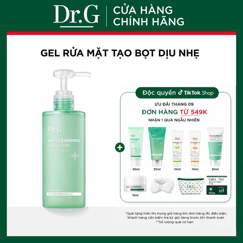 Gel rửa mặt tạo bọt dịu nhẹ Dr.G pH Cleansing Gel Foam 200ml
