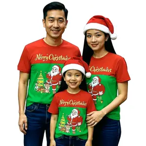 KAOS MERRY CHRISMAST SPESIAL NATAL DAN TAHUN BARU BAJU ATASAN SANTA CLAUS ANAK DAN DEWASA BISA SATUAN DAN SERAGAMAN Keluarga Katun Santai Pasangan  T-Shirt Pendek Unisex Nyaman Kombinasi Panjang Tebal Polos Distro Oblong Keren Wanita Pria Couple