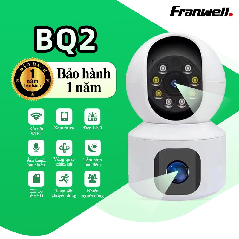 Camera FRANWELL BQ2 hai mắt không dây độ phân giải cao kết nối Wifi , Camera an ninh tầm nhìn ban đêm đa điểm,  ống kính kép PTZ Bảo Hành 1 Năm