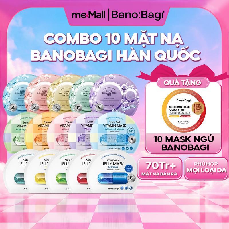Hộp 10 Miếng Mặt Nạ Bano:Bagi Vita Genic Jelly, Stem Cell Vitamin Mask Hàn Quốc mẫu mới 30ml