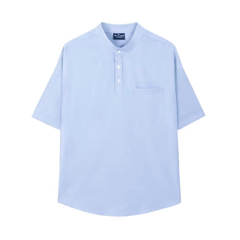 Áo sơ mi đũi nam cộc tay cổ tàu chất liệu đũi xước A02