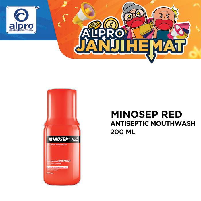 Gambar Minosep Red / Obat Kumur 200Ml dari Apotek Alpro Poris Kota Tangerang Tokopedia