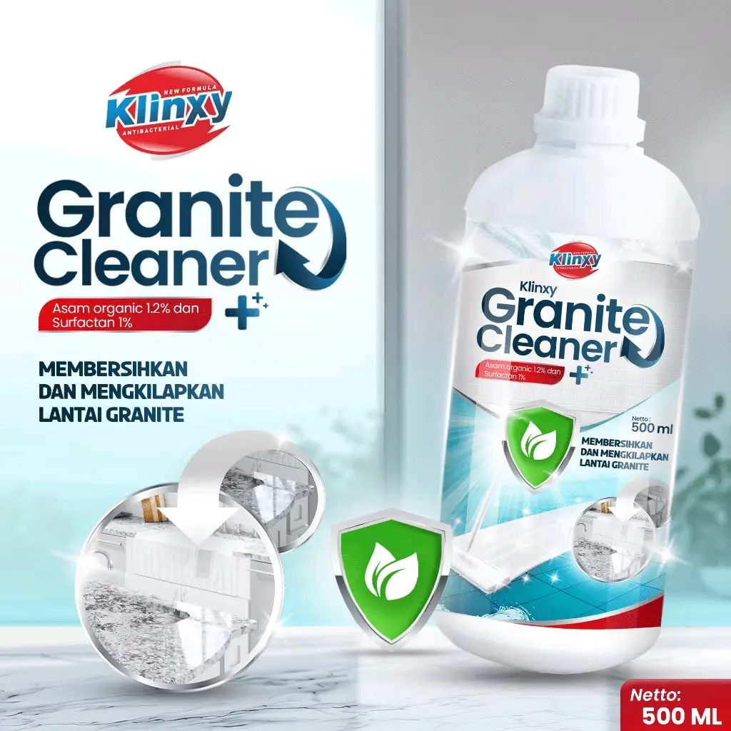 [AC] KLINXY GRANITE CLEANER - PEMBERSIH LANTAI GRANIT KERAMIK MARNER - PEMBERSIH NODA SEMEN - PEMBERSIH TOP TABLE MARMER GRANIT TILE NON HCL 500ML