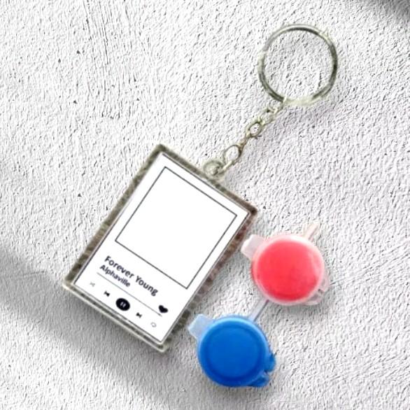 GANCI SPOTIFY SIDIK JARI FREE CAT SIDIK JARI Keychain Akrilik Kunci Love Biru 1
