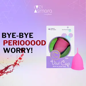 Vivi Cup Reusable Menstrual Cup Bye Bye Period Worry Medical Grade Silicone BPA Free Anti Geser Nyaman Digunakan