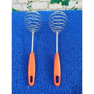 PENGOCOK TELUR GAGANG PLASTIK TEBAL MERAH KECIL ALAT KOCOK TELUR KOCOKAN ADONAN KUE PENGOCOK KOPI DALGONA WHISK