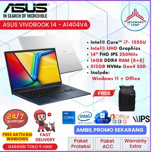ASUS VIVOBOOK 14 A1404VA I7 1355 16GB 512GB W11+OHS+M365 14.0FHD VIPS BLU -VIPS7151M