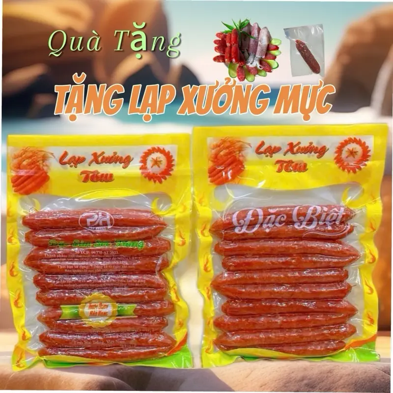 1kg = 2 túi LẠP XƯỞNG TÔM SÓC TRĂNG hàng khô Siêu Nạc Loại Ðặc Biệt, Vị mặn ngọt vừa ăn . Thành phần thịt Tôm tươi + thịt Heo + Mỡ Heo,…( tặng Lạp Xưởng Mực) Lap Xuong Khoi bach nhu huynh.