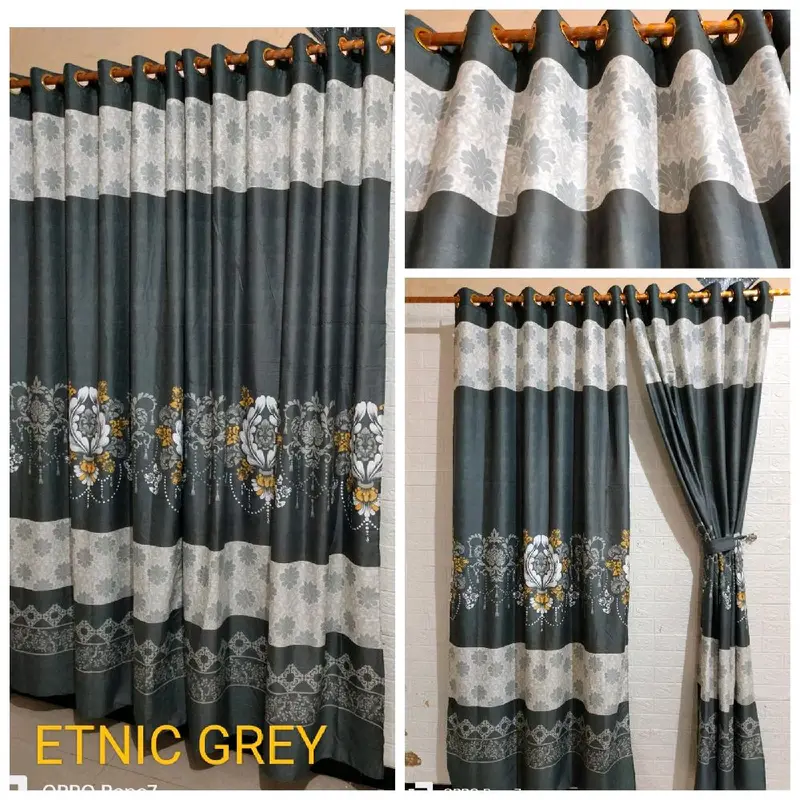 Gorden Smokring 12 Ring Murah Aesthetic Kain Gold Gorden - Lebar 120cm Tinggi 230cm Jendela Curtain Pintu 4