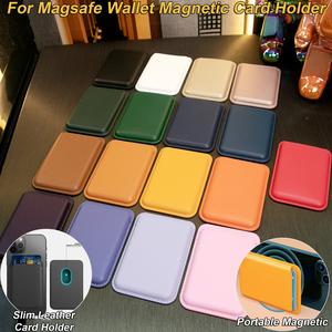 For Magsafe Magnetic Leather Slot Card Holder Wallet Case For iPhone 17 Air 17Pro 17ProMax 16 15 14 Pro Max 13 12 11 For Samsung S25 S24 S23 Ultra Accessories