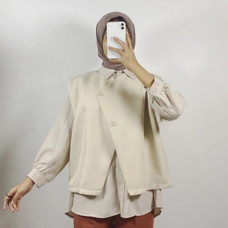 Product Introduction of Syifa Kemeja Rompi Basic Wanita Vest Premium Kancing Busui Atasan Casual women 26