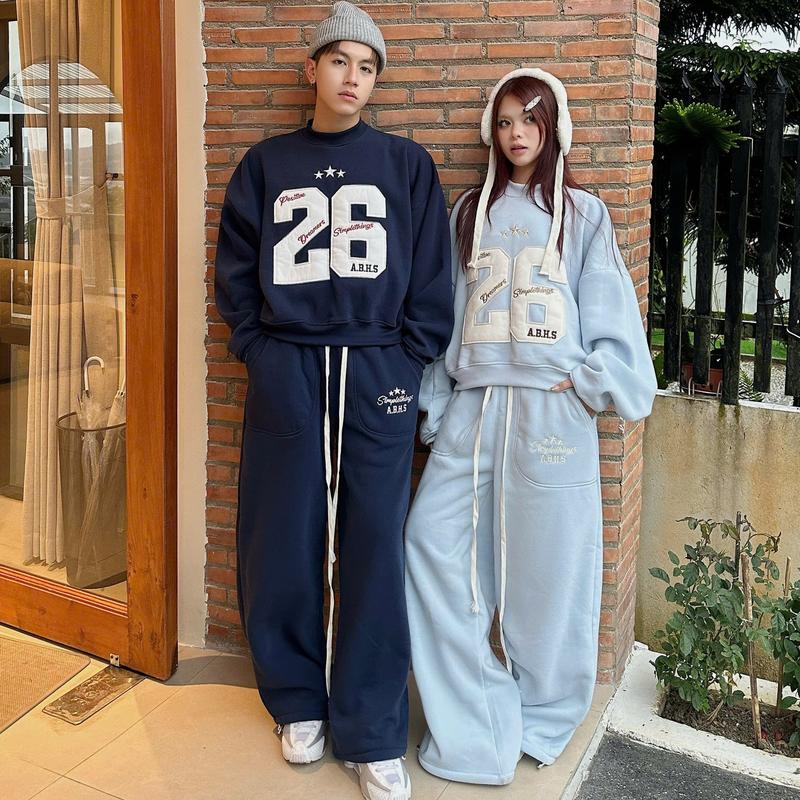 AB HOUSE - Quần nỉ 26 ống rộng Simplething thêu A thời trang nam nữ