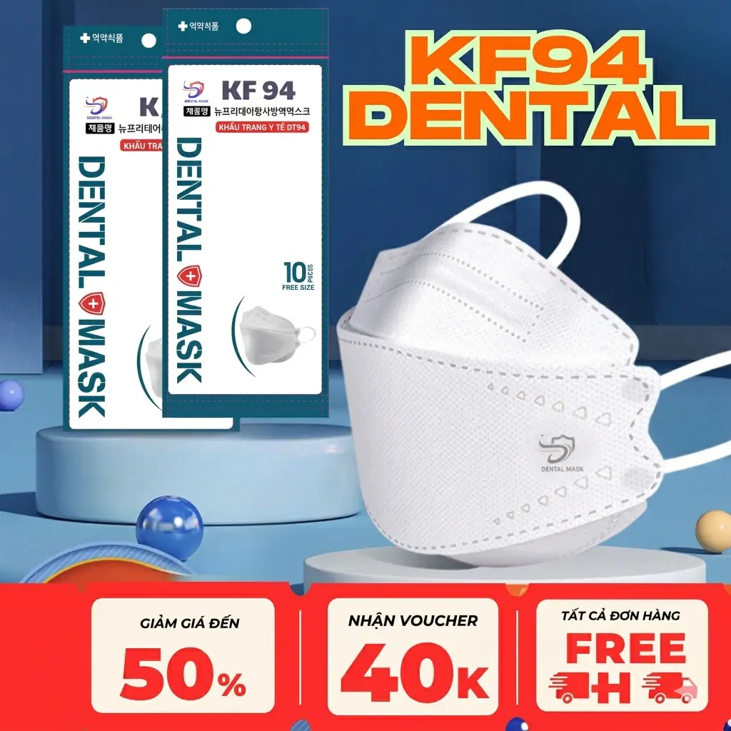 Thùng 300-200 cái khẩu trang 4D Kf94 người lớn Dental Mask cao cấp chính hãng 4 lớp kháng khuẩn khẩu trang chống nắng tia uv