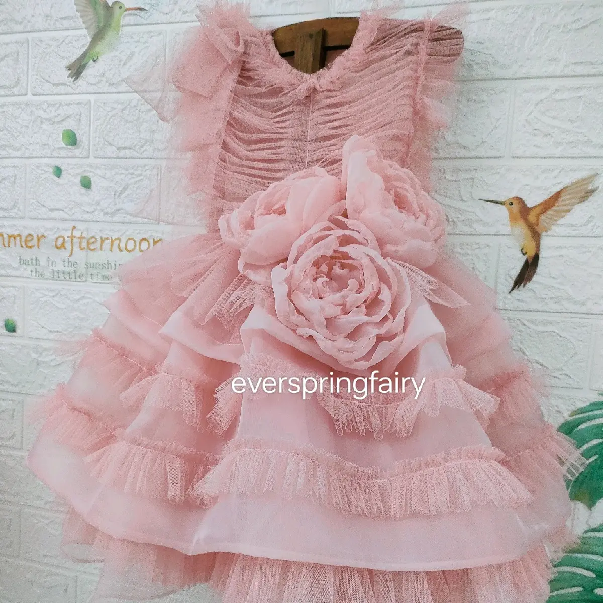 Pink blossom dress baju pesta anakkid dress
