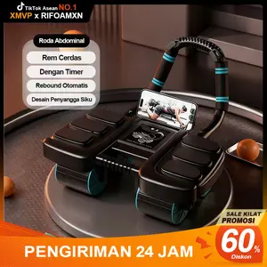 【COD】XMVP Latihan kebugaran roda perut rebound otomatis novel berwarna-warni Kursi Lari