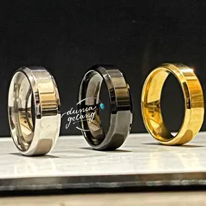 Cincin Titanium 316L Kotak Elegan Simple G11