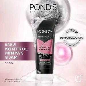Pond's Activated Carcoal Facial Foam / Hitam 100gr Membersihkan Wajah