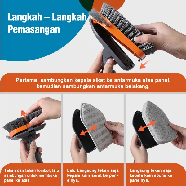 BOOMJOY Hadiah ramadan Penyikat Multifungsi dengan pegangan panjang  Untuk membersihkan bak mandi, shower, dan cermin 4