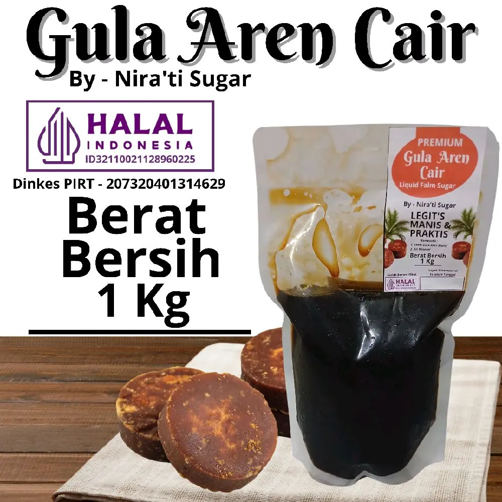 Nira'ti Sugar - Premium Gula Aren Cair Legit's Manis Dan Praktis 1 Kg