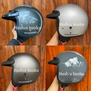 Helm Bogo Retro + Pet Dewasa Wanita Pria SNI Motorcycle