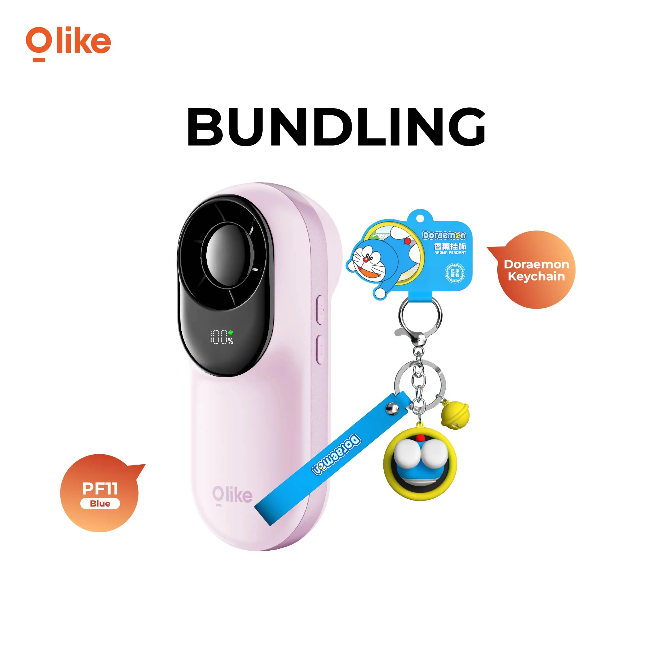 Pink + Keychain Doraemon