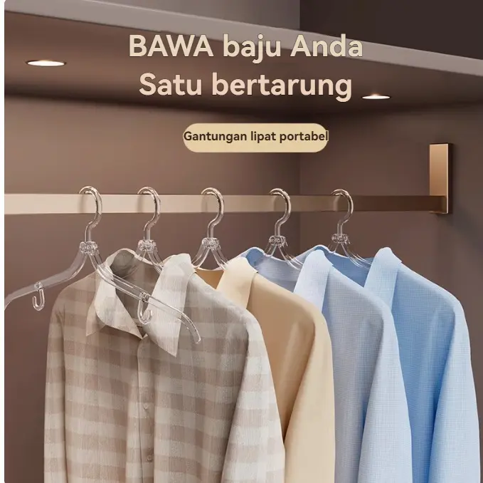 Hanger Lipat Magic / Hanger Pakaian Baju / Gantungan Lipat / Gantungan Baju/Gantungan Baju teavel bisa lipat/Hanger Baju Lipat Portable Gantungan Baju Kaos Kaki Lipet Portable Traveling