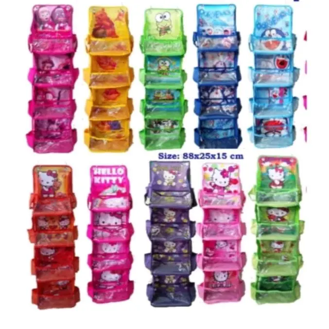 RAK KOSMETIK GANTUNG KARAKTER 4 SUSUN MURAH Pink 4
