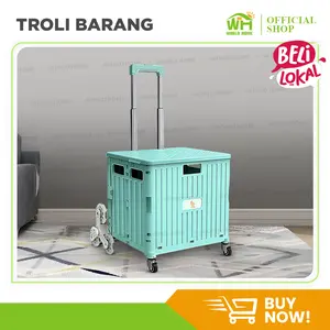 WORLDHOME - Troli Barang Lipat Praktis Dengan Desain Ergonomis Dan Roda Segitiga Untuk Menaiki Tangga