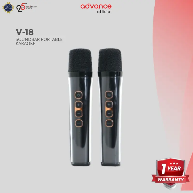 【COD】Advance V-18 Speaker Lampu RGB Karaoke Bass Plus 2 Mic Wireless Bluetooth Speaker USB Speaker Komputer Speaker Aestetik Garansi 1 Tahun Speaker Hi-fi Sound Speaker Murah 4