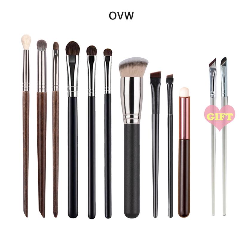 【OVW-HỨA NGÂN Bộ Cọ Trang Điểm, 12 Chiếc, Bao Gồm Bộ Cọ Tán Kem Nền, Hoàn Chỉnh Cho Người Mới Bắt Đầu, OVW12pcs