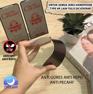 Pelindung Layar Matte Anti Pecah (Anti gores SPY PRIVASI BLACK) For All Type Handphone anti kepo anti minyak tahan benturan super elastis dan lentur