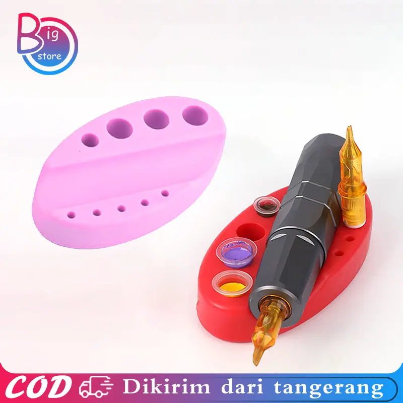 Tatakan Mesin Sulam Alis Bibir Tat Silikon Holder Pad Tatakan Alat Tempat Pen Dan Cup Tinta Sulam Alis