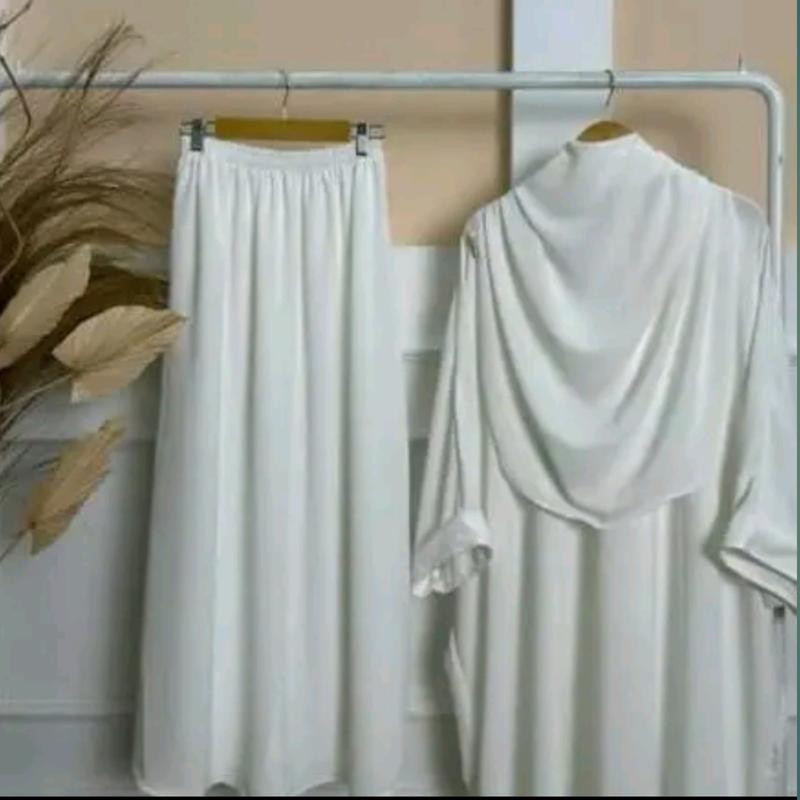 Yumna Set Rok Tunik Syar'i Kerudung Pasmina Oval Wanita One Set Tunik Melayu Bahan Cringckle Air Flow 4