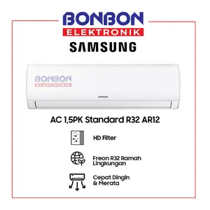 Samsung AC Standard 1.5PK AR12BGHQASINSE / AR12BGHQ Standard R32 - Energy saving - Fast cooling