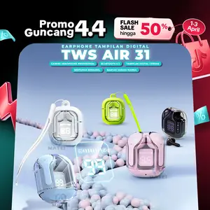 Matei COD Headset Bluetooth Air31 True Wireless Stereo Hifi Earphone Digital LED Display Headphones Tws Bass Earbuds