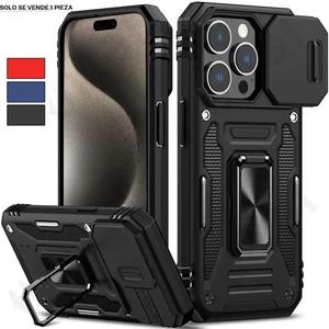 Funda de lujo a prueba de golpes con soporte metálico, cubierta protectora anticaída, accesorio para teléfono compatible con iPhone 12 13 14 15 16 Pro Max iPhone 17 Series, protector