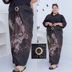 Rok Lilit Batik Jumbo Modern Wanita Panjang Free Ring Gesper Murah Kain Lilit Kebaya Maxi Bawahan Wisuda Mini Samping Hitam