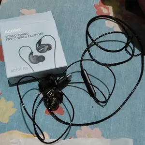 【BISA COD】ACOME 3D Subwoofers Powerfull Bass Transparent Black Wire Body Garansi Resmi 1 Tahun ACE01 Earphones