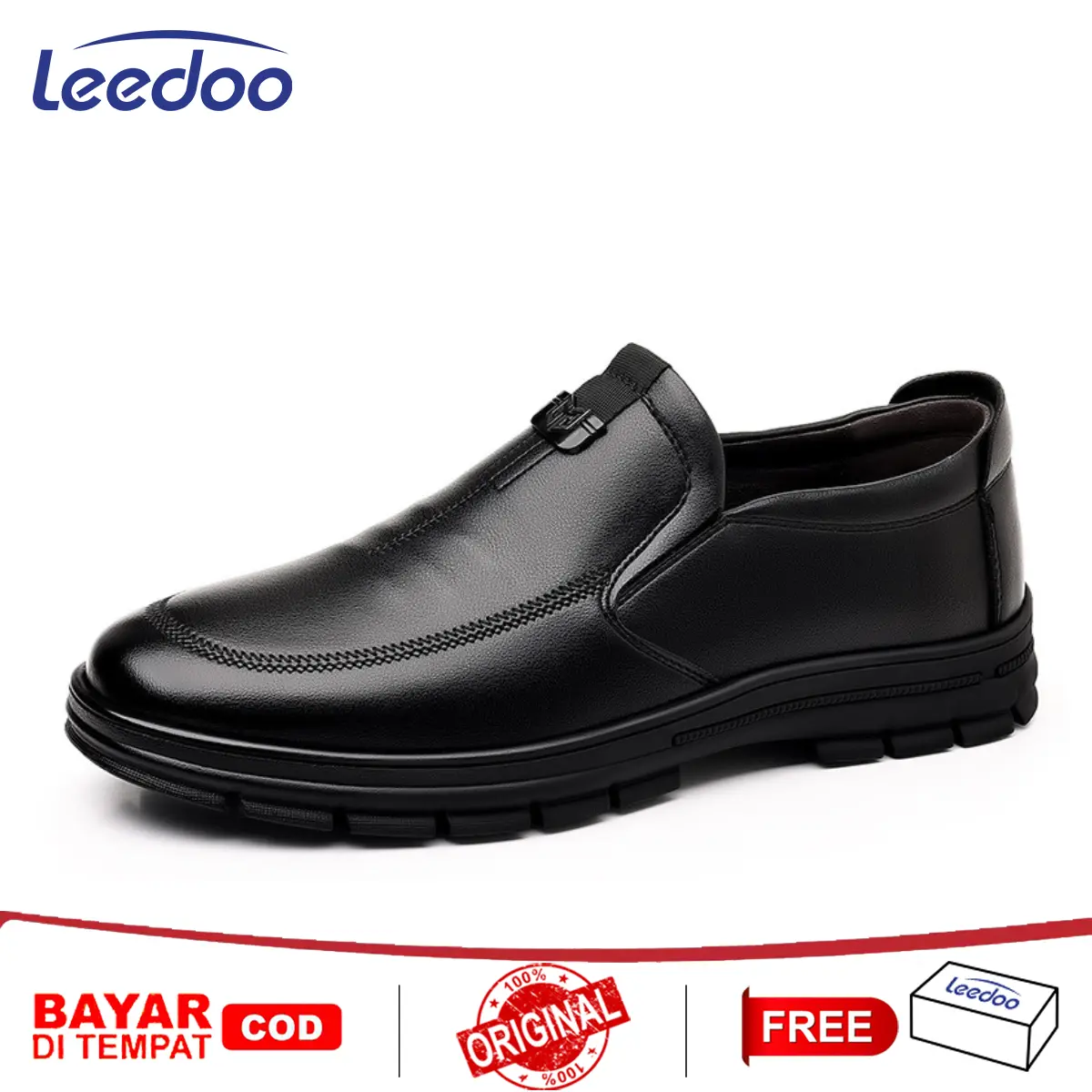 Leedoo Sepatu Formal Pria Sepatu Casual Kerja Sepatu Slip On Outdoor Sepatu Formal Kekinian MC499