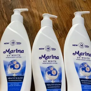 Marina Hand Body Lotion UV White - Healthy & Glow Pump [350 ml / 3pcs] - Exp : 09.2027