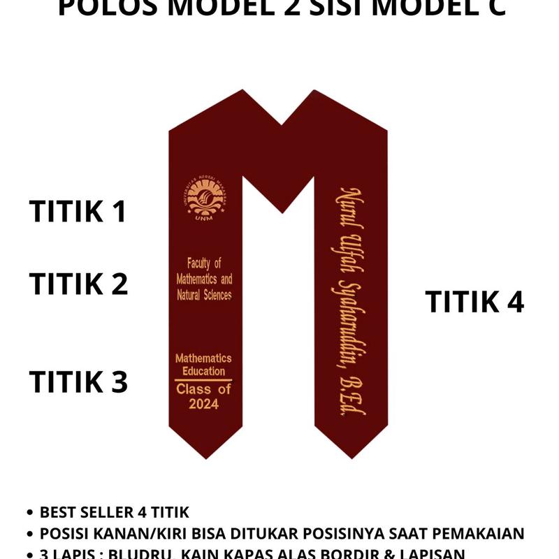 Selempang Polos Express 2 sisi 1 hari ( 3 Lapis & Free Hanger Selempang) 3