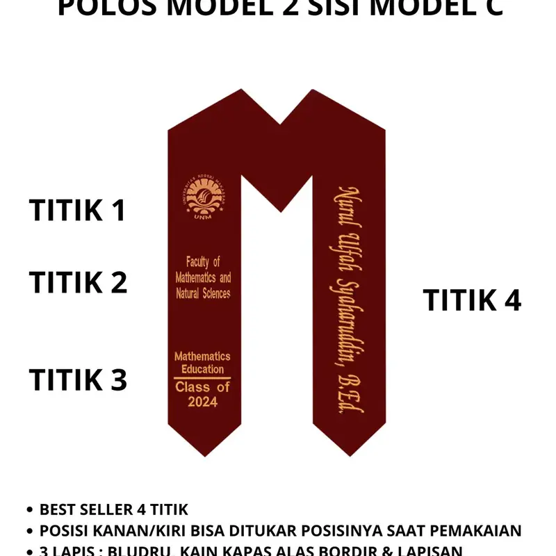 Selempang Polos Express 2 sisi 1 hari ( 3 Lapis & Free Hanger Selempang) 3